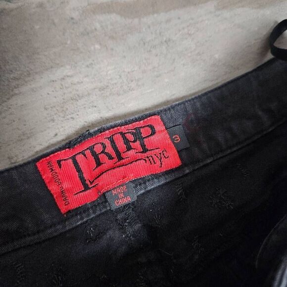 Black Patterned Women Jeans - Picture 3 of 8